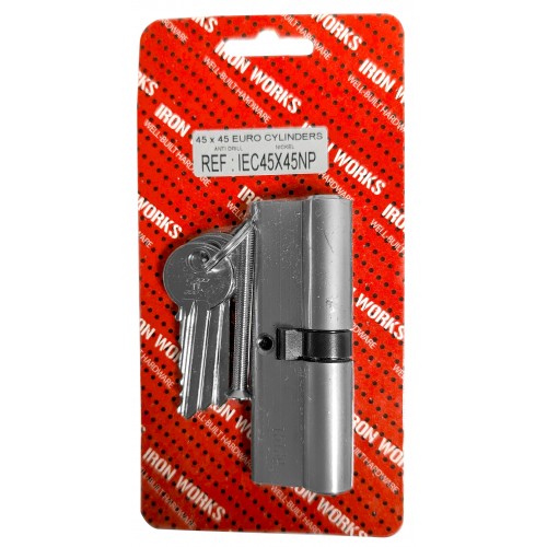 Euro Cylinder 45 x 45 Nickel