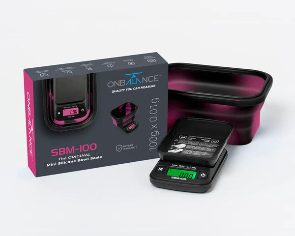 On Balance The Original Silicone Bowl Scale 100g X 0.01g Pink and Black