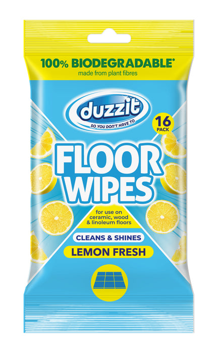 Duzzit Biod Floor Wipes Lemon 16pk
