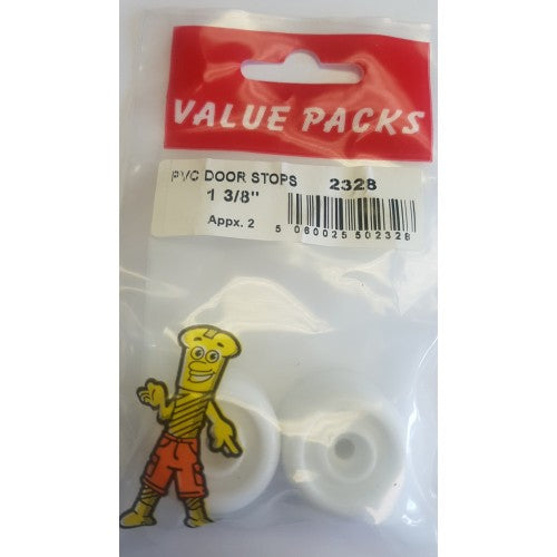 PVC Door Stops White 1 1/8''