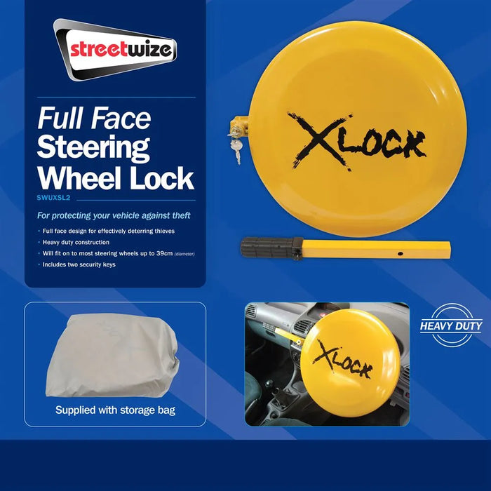 Full Face Round Steering Wheel Lock