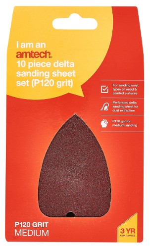 10 Piece Delta Sanding Sheet Set P120 Medium