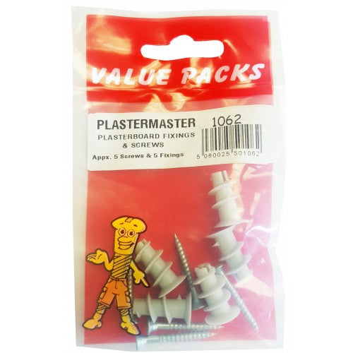 Nylon Plasterboard Fixings 4pc
