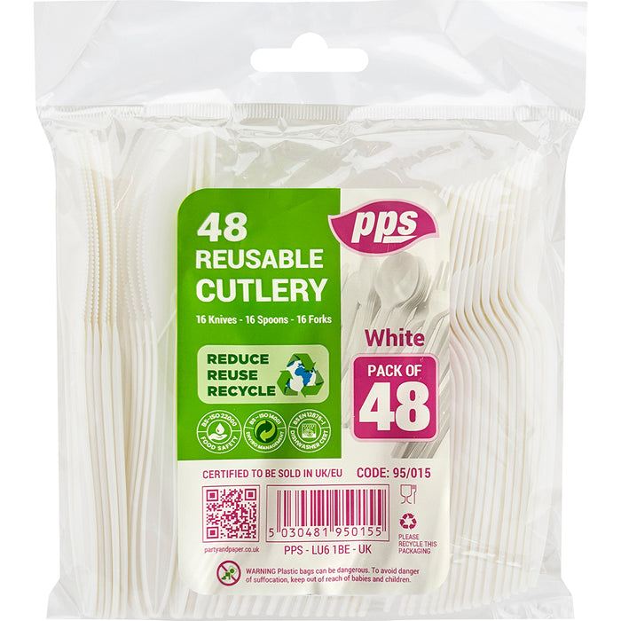 Assorted Reusable Plastic Cutlery 48pcs