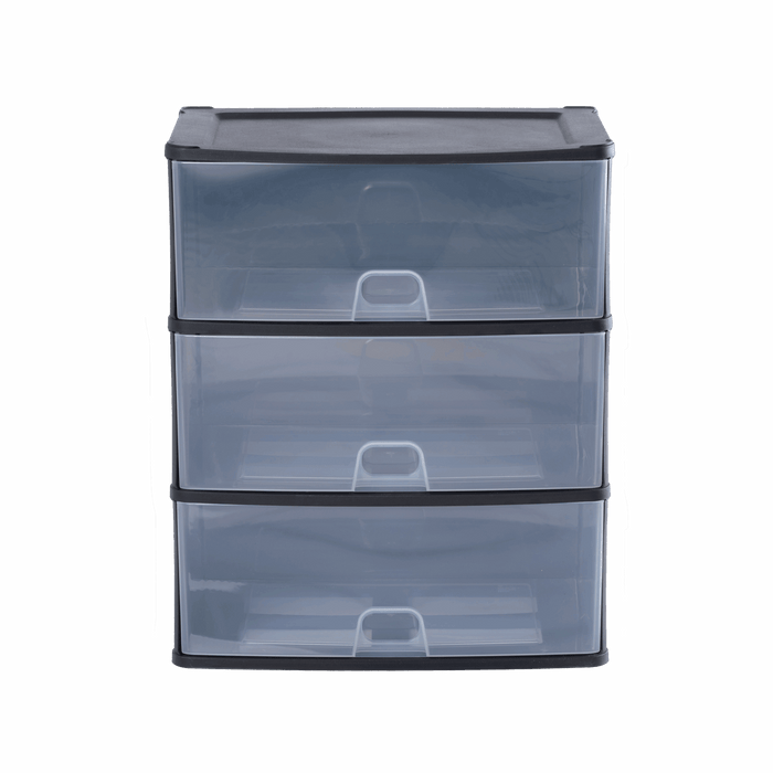 Organise Drawers Large 3D Black/ Clear