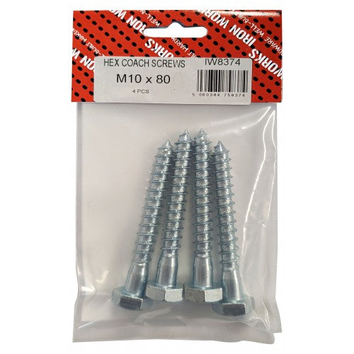Coach Screws M10 X 80