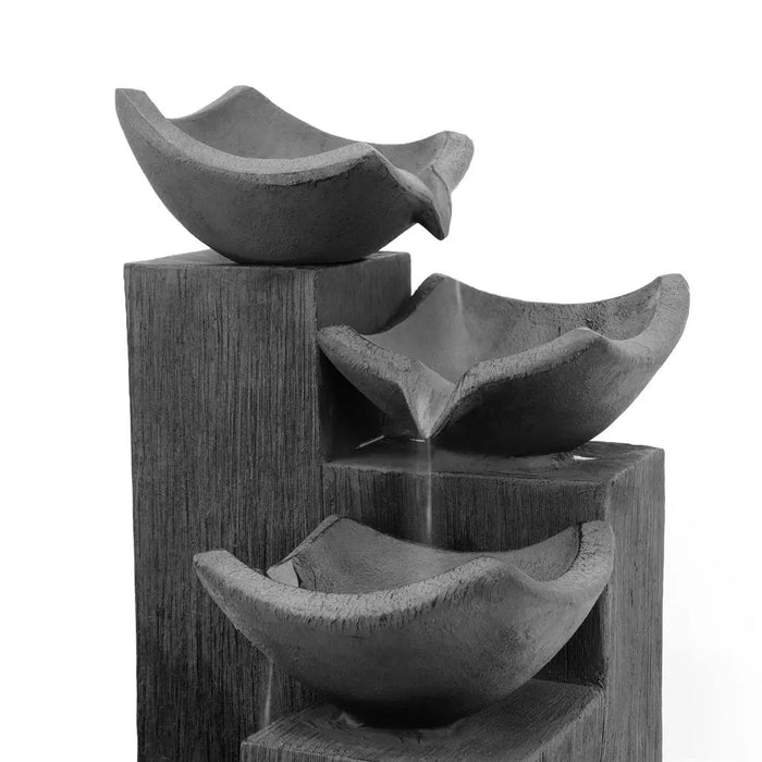 Solar Powered Water Feature Cascading Slate
