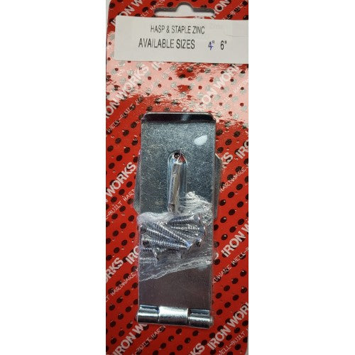 Hasp & Staple Zinc 4"