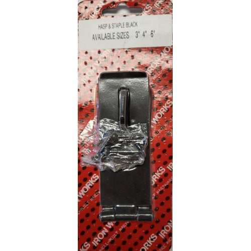 Hasp & Staple Black 4"