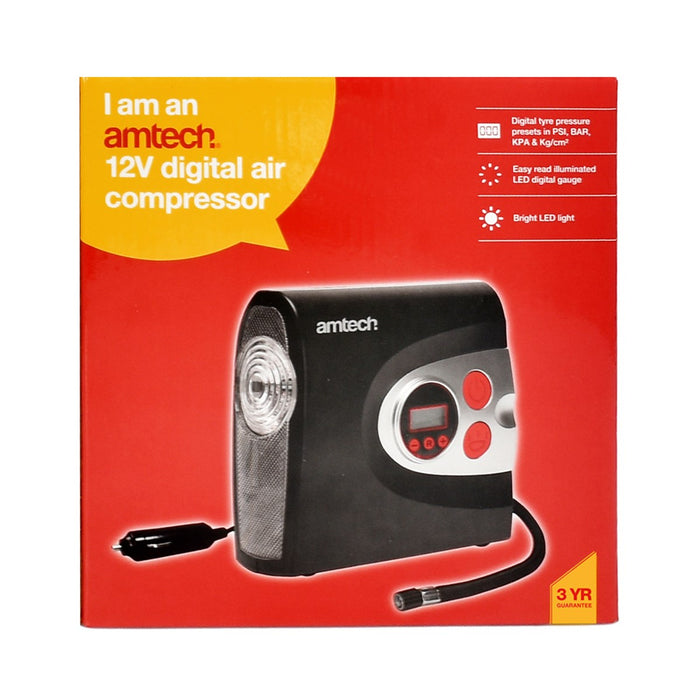 Air Compressor Tyre Pump with LED Light 12V