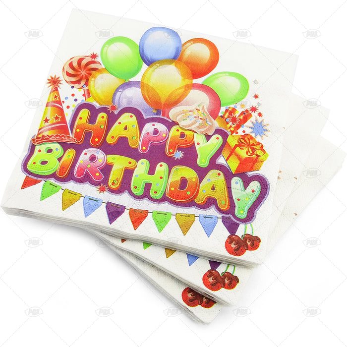 Happy Birthday Napkin 33cm 20pc