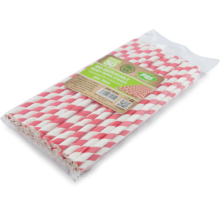Paper Bendy Straw 50pc