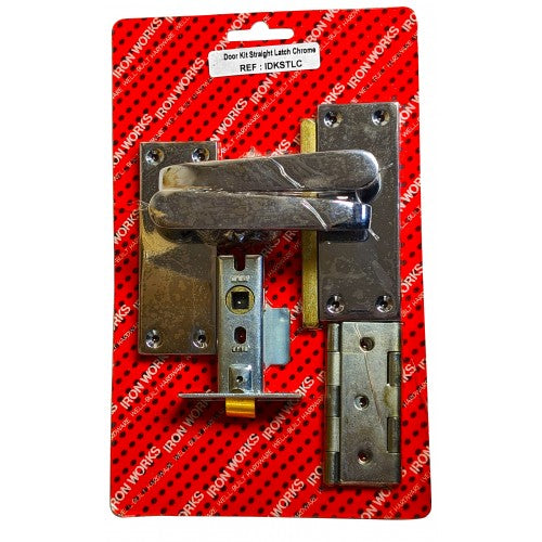 Door Kit Straight Latch Victorian Chrome
