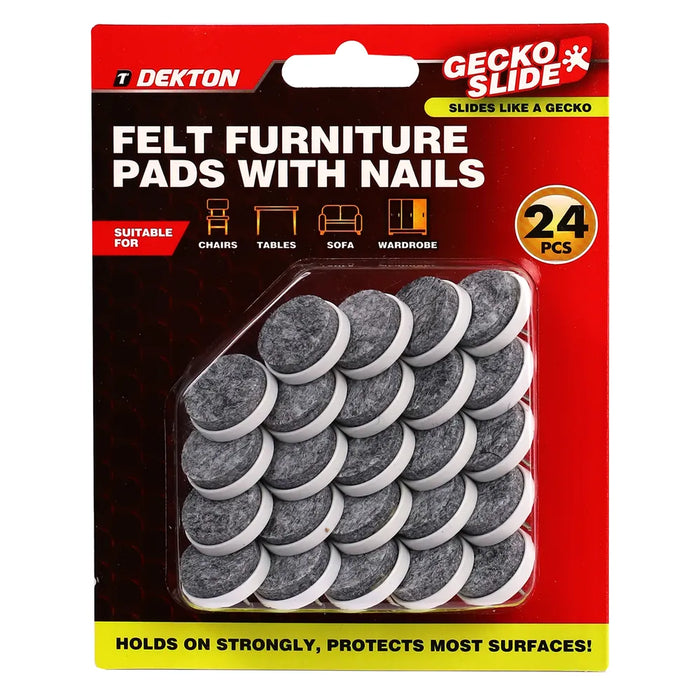 Felt Furniture Pads with Nails 24pc
