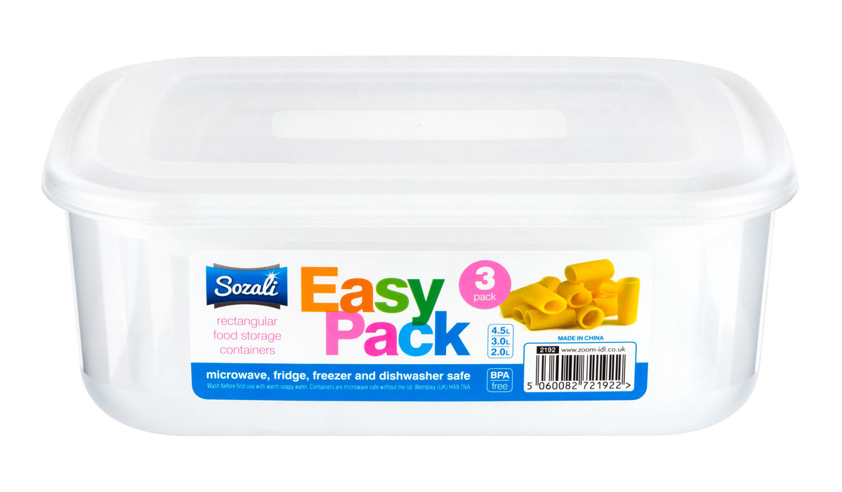 Rectangular Containers 4.5L, 3L, 2L