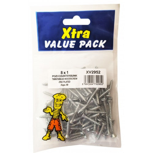 Twinthread Screws 8 X 1"