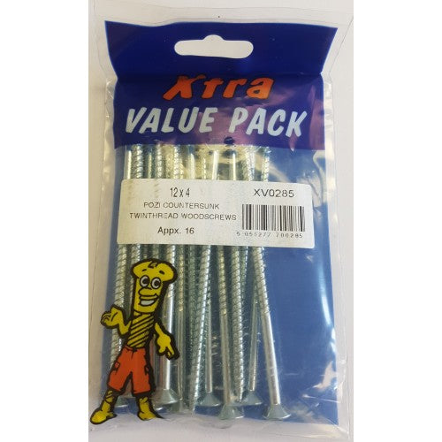 Twinthread Screws 10 X 4"