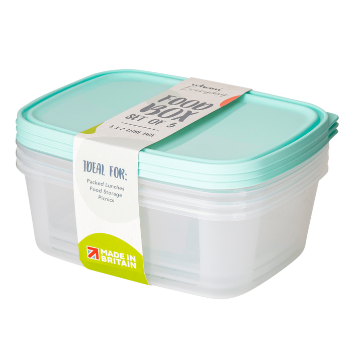 Food Box & Lid Clear 2L 3pc
