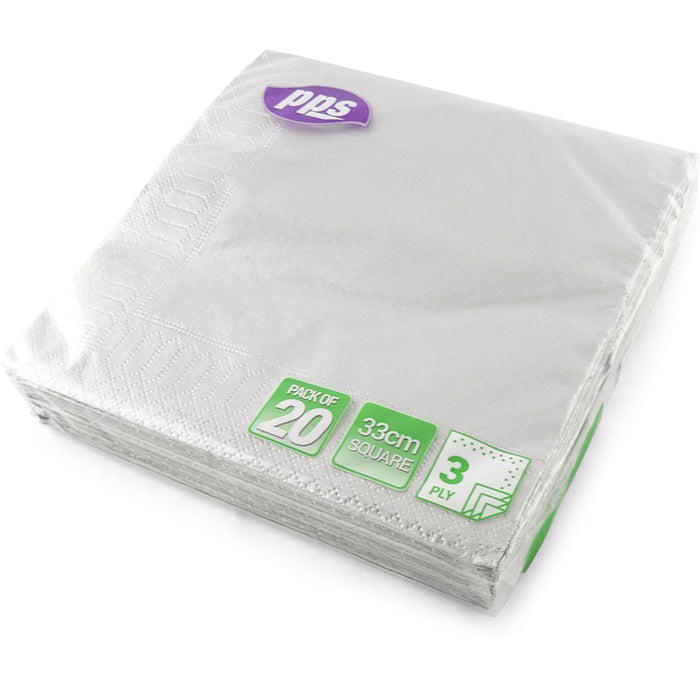 Silver Napkin 33cm 20pc