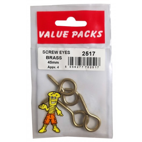 Screw Eyes Brassed 45mm