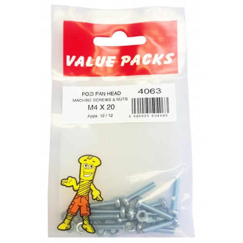 Pozi PAN Machine Screws & Nuts