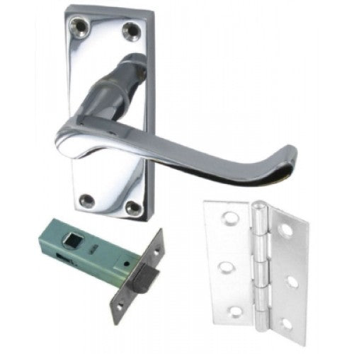 Door Kit Scroll Latch Victorian Chrome