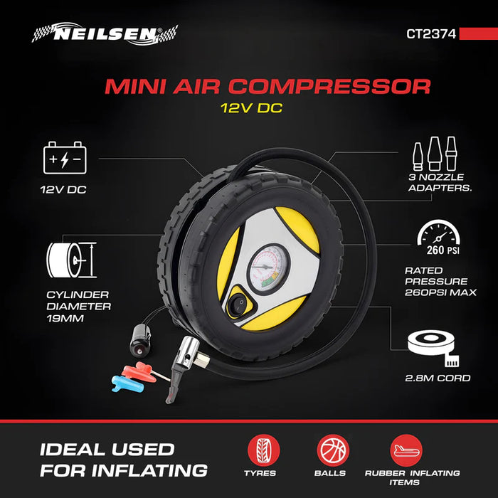 DC Mini Air Compressor 12V