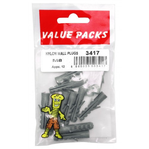 Nylon Wall Plugs 8mm