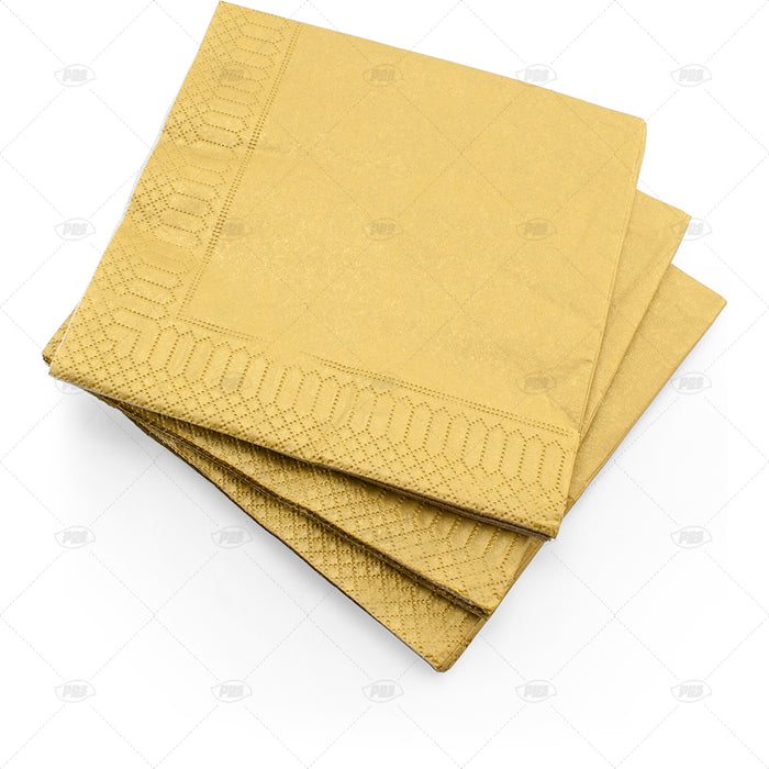 Napkins 3ply Gold 33cm 20pc