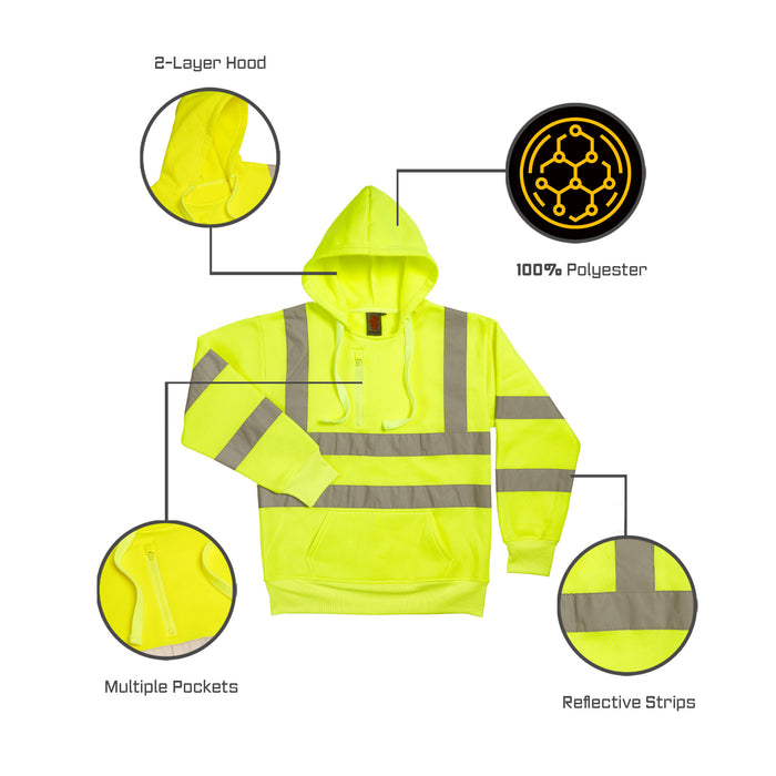 Hi Vis Pull Over Hoodie M