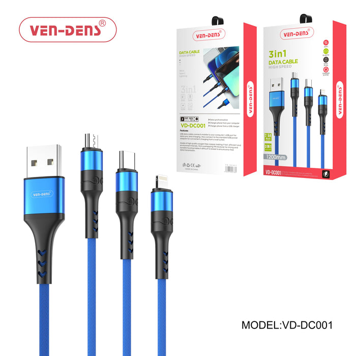 3 In 1 USB to Type C Lightning