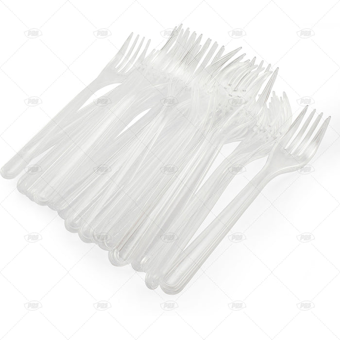 Cutlery Heavy Duty Plastic Forks Clear 50pcs