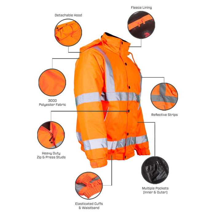 Hi Vis Bomber Fleece Lined XXL