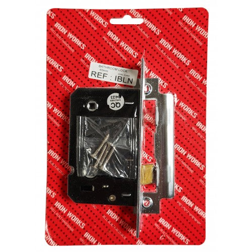 Bathroom Mortice Lock 63mm Nickel