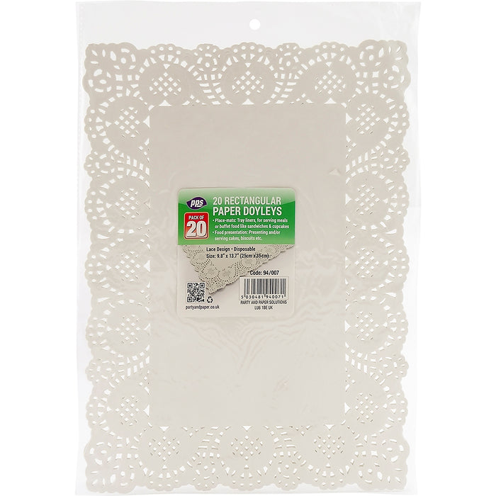 Paper Doyley Rectangle 35 X 25cm 20pc