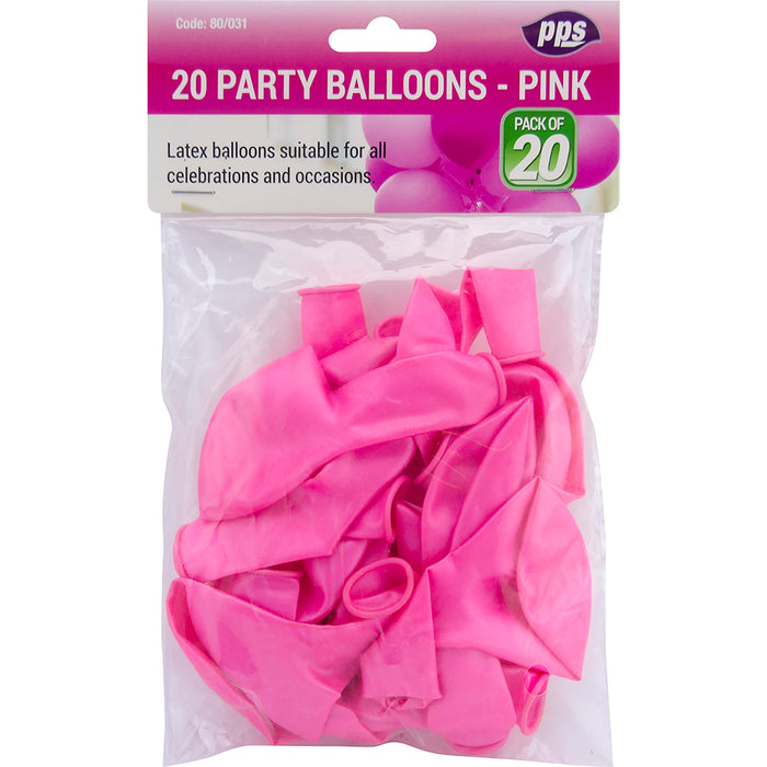 Party Balloons Pink 20pc