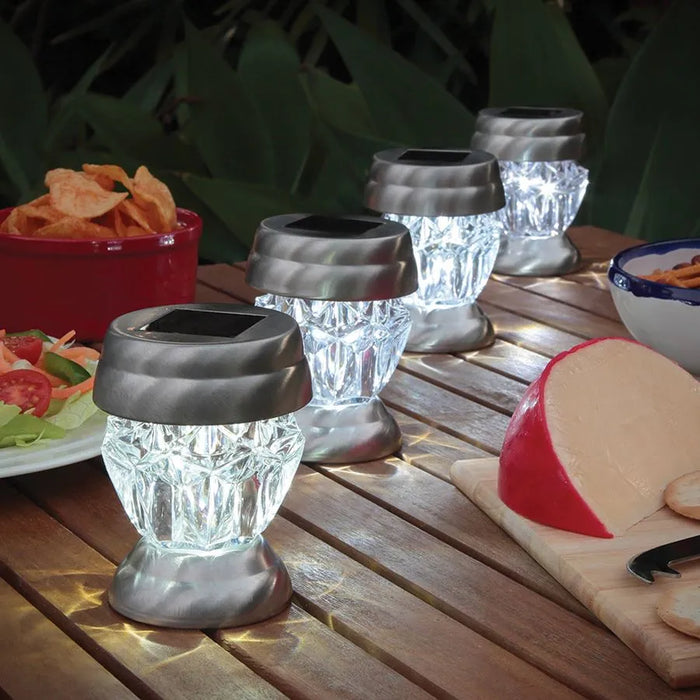 Solar Round Crystal Stake Lights 4pc