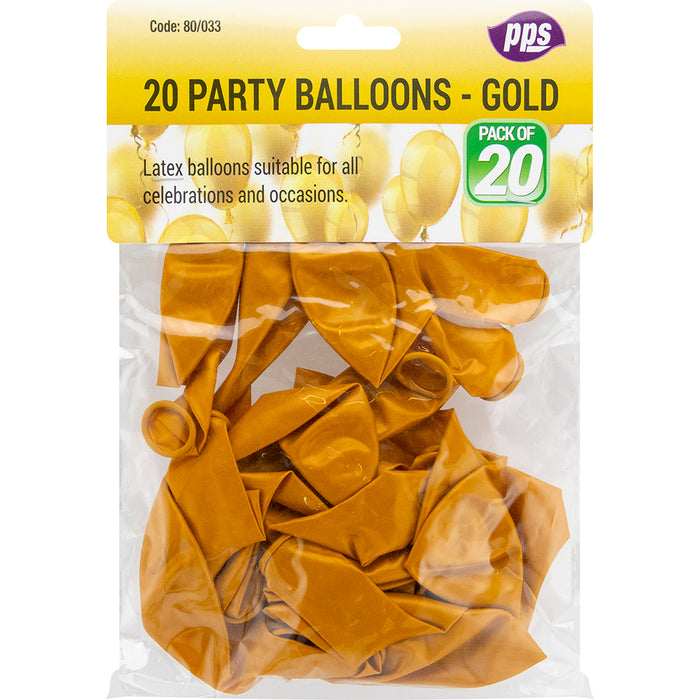 Party Balloons Gold 20pc