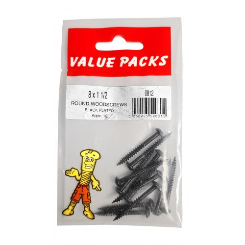 Black Screws 8 X 1 1/2"