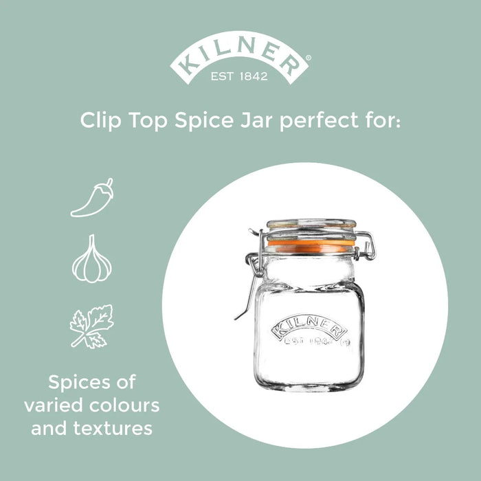 Kilner Clip Top Square Spice Jar 70ml
