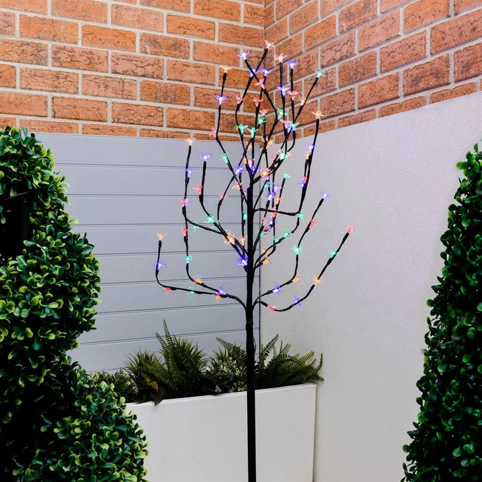 Solar Powered Cherry Flower Stake Tree Lights 120cm