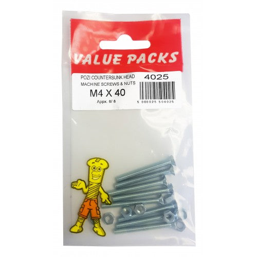 Pozi CSK Machine Screws & Nuts