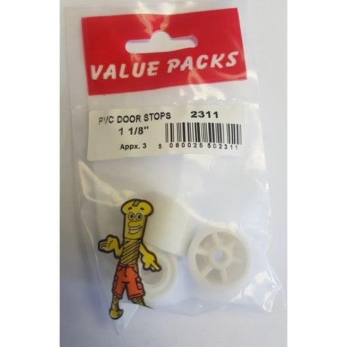 PVC Door Stops White 1 1/8''