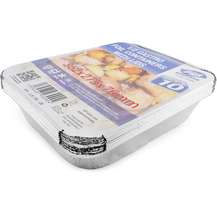Foil Containers 1/2 Gastro with lids 10pc