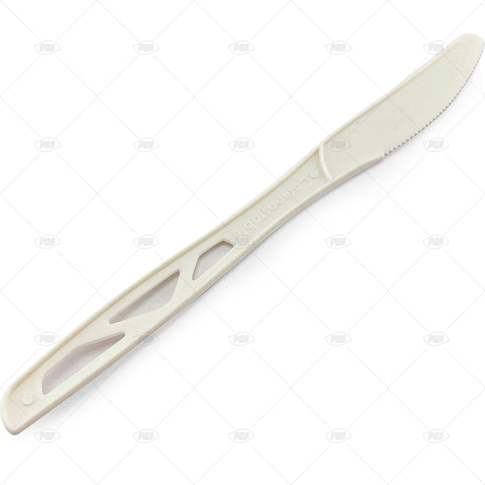 Knife Plastic White Bio Degradable 50pc