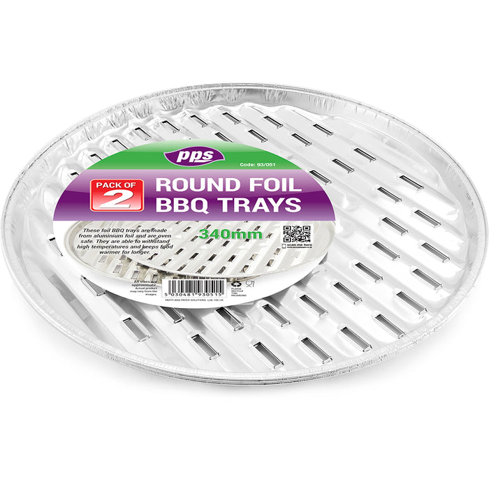 BBQ Tray Round 34cm 2pc