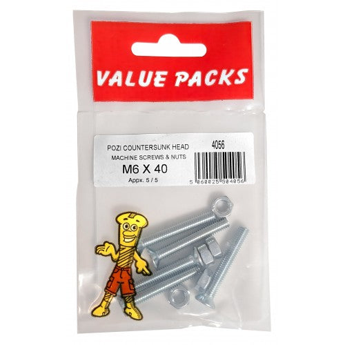 Pozi CSK Machine Screws & Nuts