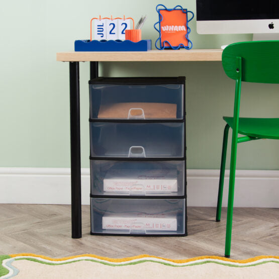 Organise Drawers Large 4D Black/ Clear