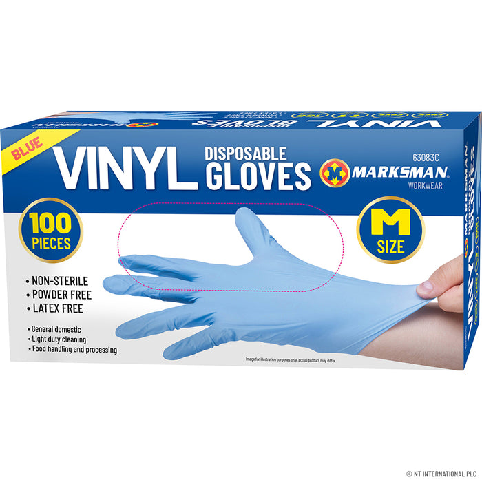 Vinyl Gloves Blue Medium