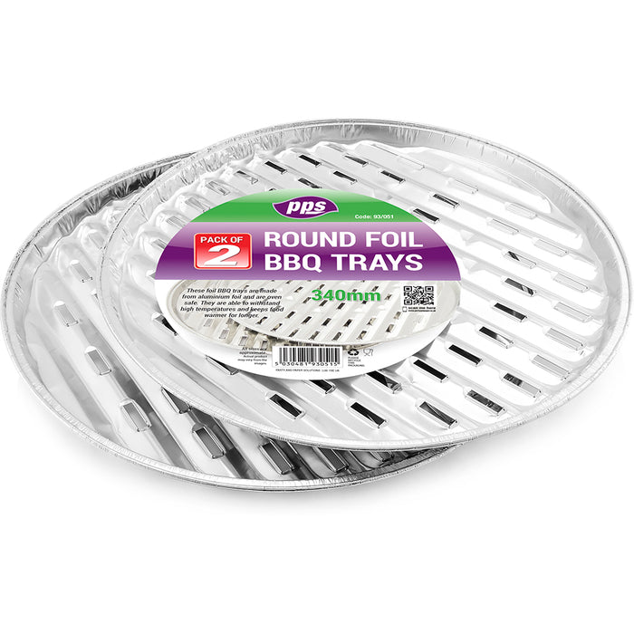 BBQ Tray Round 34cm 2pc
